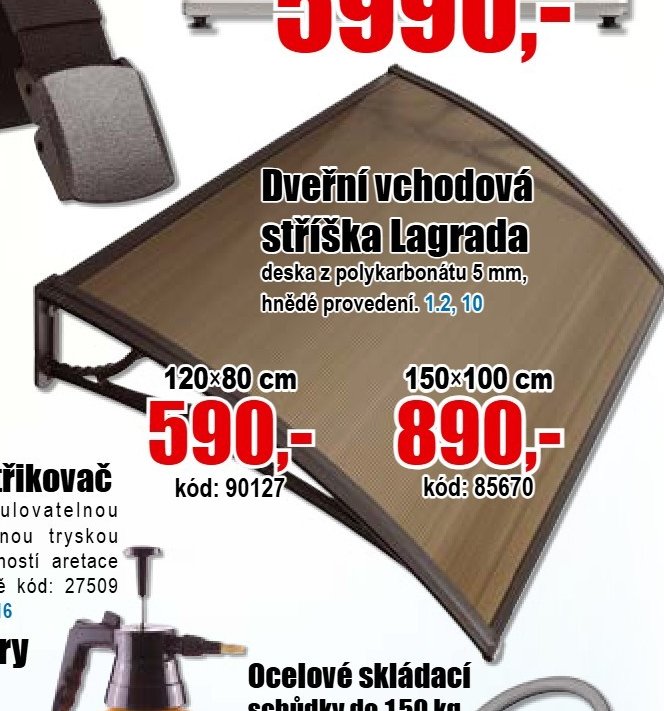 Dveřní vchodová stříška Lagrada