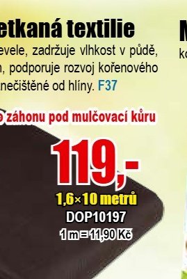 Mulčovací netkaná textilie 1,6x10 metrů