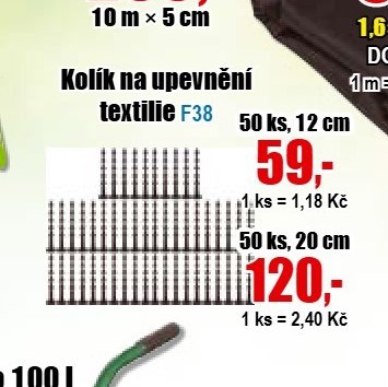 Kolík na upevnění textilie