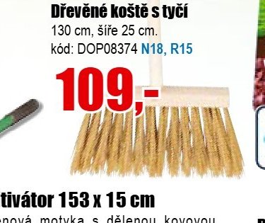 Dřevěné koště s tyčí