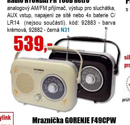 Rádio HYUNDAI PR 100B Retro