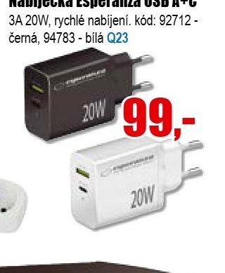 Nabíječka Esperanza USB A+C
