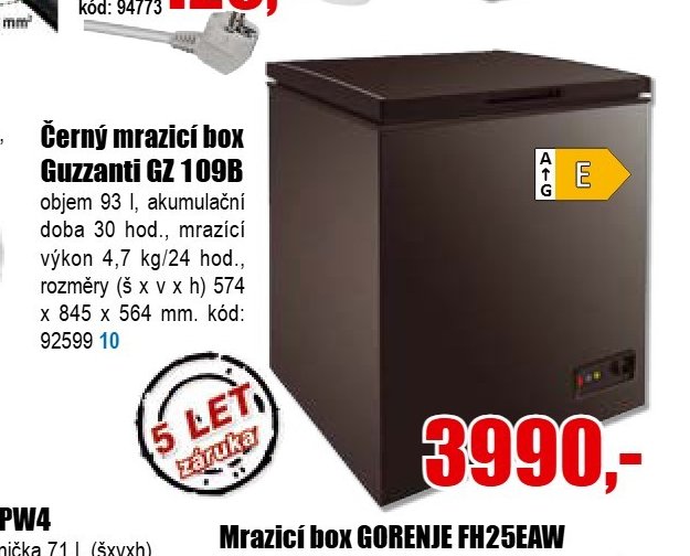 Černý mrazící box Guzzanti GZ 109B