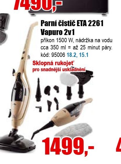 Parní čistič ETA 2261 Vapuro 2v1