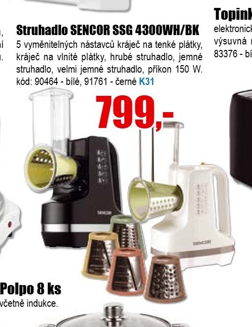 Struhadlo SENCOR SSG 4300WH/BK