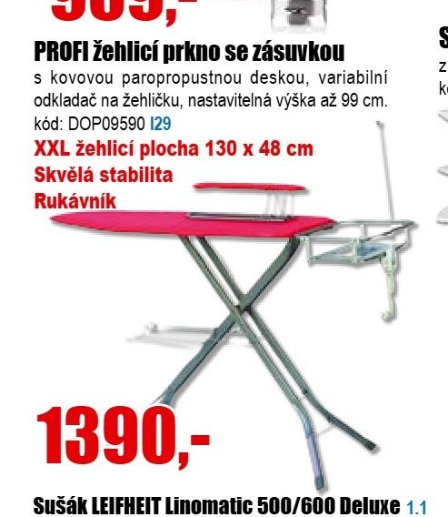 PROFI žehlicí prkno se zásuvkou