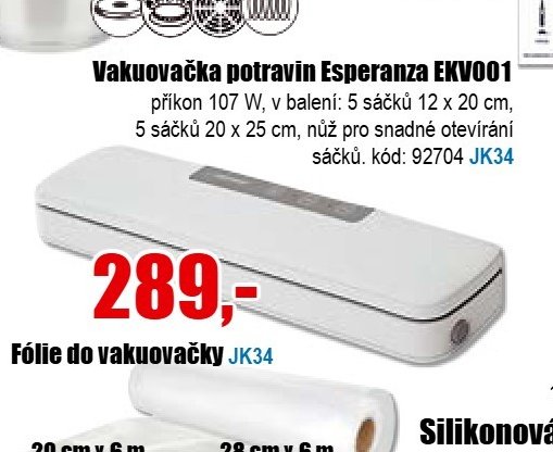 Vakuovačka potravin Esperanza EKV001