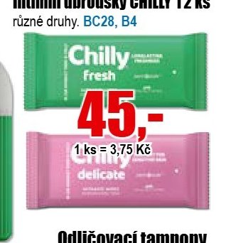 Intimní ubrousky CHILLY 12 ks