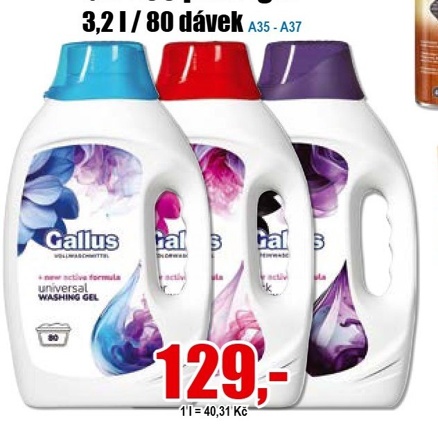 GALLUS prací gel 3,2 l / 80 dávek