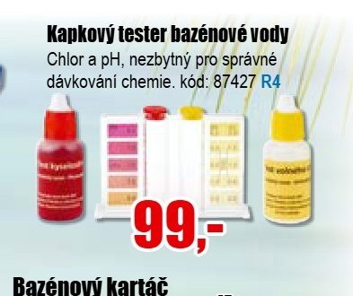 Kapkový tester bazénové vody