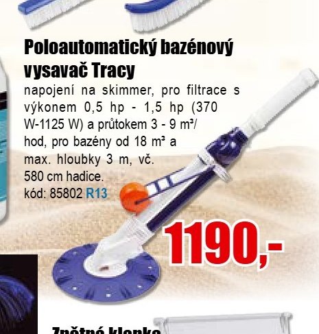 Poloautomatický bazénový vysavač Tracy