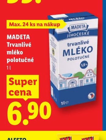 MADETA Trvanlivé mléko polotučné