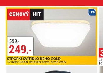 STROPÍNÍ SVÍTIDLO RENO GOLD