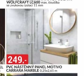 PVC NÁSTĚNNÝ PANEL MOTIVO CARRARA MARBLE 0,25x2,65 m