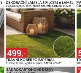 TRAVNÍ KOBEREC IMPERIAL 133x200 cm, výška 40 mm