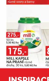 MILL KAPSLE NA PRANÍ