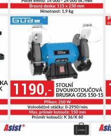 Gude Stolní dvoukotoučová bruska GDS 150-15 - bauMax akcniletaky.com