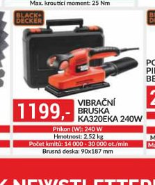 Black+Decker Vibrační bruska KA320EKA 240W - bauMax akcniletaky.com