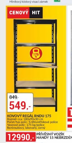 Kovový regál RNDU 175 - bauMax akcniletaky.com