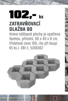 ZATRAVŇOVACÍ DLAŽBA 80
