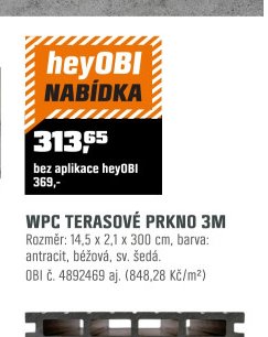 WPC TERASOVÉ PRKNO 3M