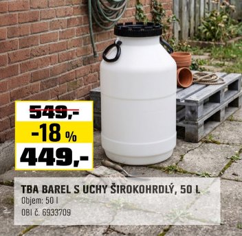 TBA BAREL S UCHY ŠIROKOHRDLÝ, 50 L
