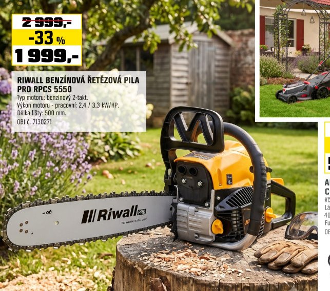 RIWALL BENZÍNOVÁ ŘETĚZOVÁ PILA PRO RPCS 5550