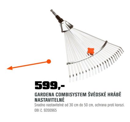 GARDENA COMBISYSTEM ŠVÉDSKÉ HRÁBĚ NASTAVITELNÉ