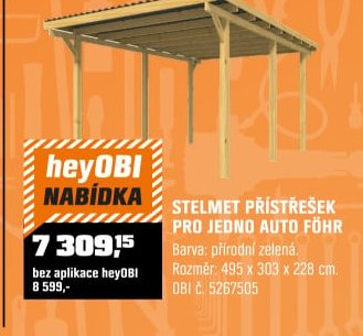 Stelmet přístřešek pro jedno auto Föhr - OBI akcniletaky.com