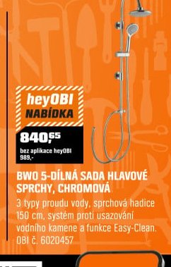 BWO 5-DÍLNÁ SADA HLAVOVÉ SPRCHY, CHROMOVÁ - OBI akcniletaky.com