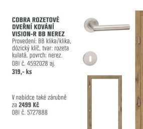 Cobra rozetové dveřní kování Vision-R BB nerez - OBI akcniletaky.com