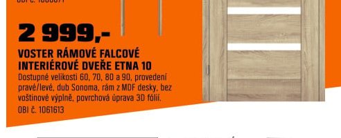 Voster rámové falcové interiérové dveře Etna 10 - OBI akcniletaky.com
