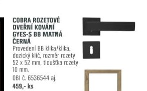Cobra rozetové dveřní kování Gyes-S BB matná černá - OBI akcniletaky.com