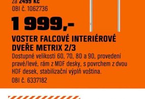 Voster falcové interiérové dveře Metrix 2/3 - OBI akcniletaky.com