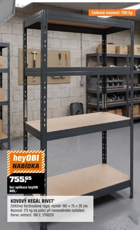 Kovový regál Rivet - OBI akcniletaky.com