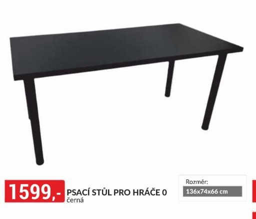 PSACÍ STŮL PRO HRÁČE O černá