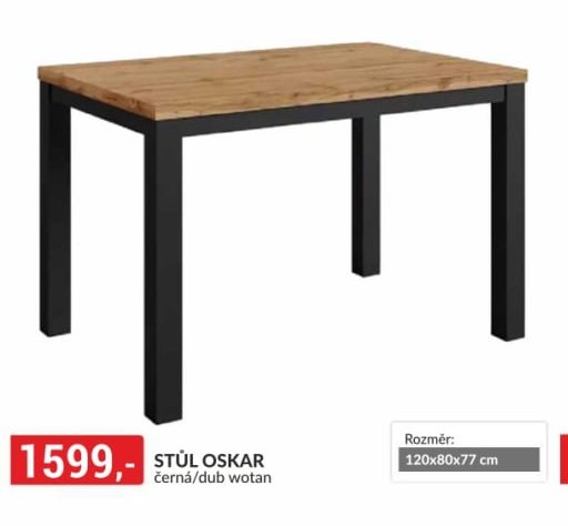 STŮL OSKAR černá/dub wotan - bauMax akcniletaky.com