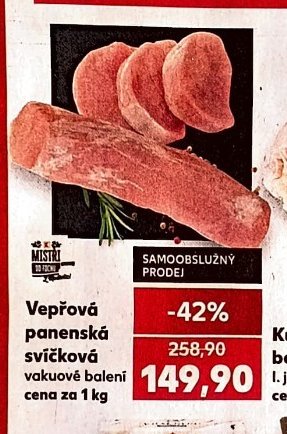 Vepřová panenská svíčková vakuové balení