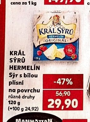 KRÁL SÝRŮ HERMELÍN Sýr s bílou plísní