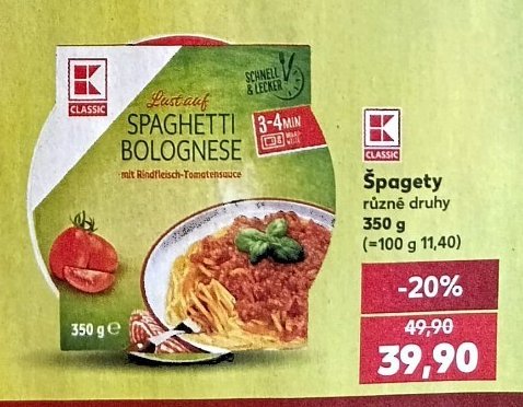 Špagety různé druhy