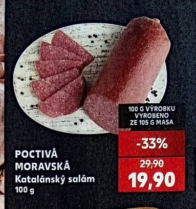 POCTIVÁ MORAVSKÁ Katalánský salám