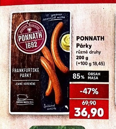 PONNATH Párky různé druhy 200 g