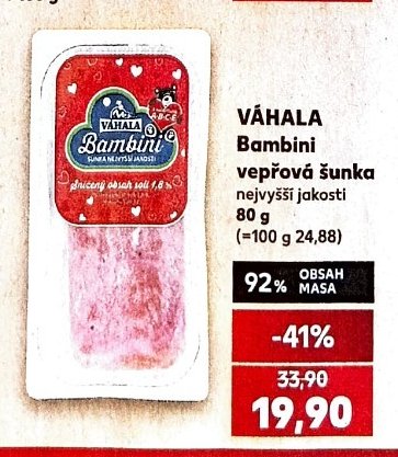 VÁHALA Bambini vepřová šunka 80 g