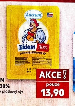 LACRUM Eidam 30% polotvrdý plátkový sýr 100 g