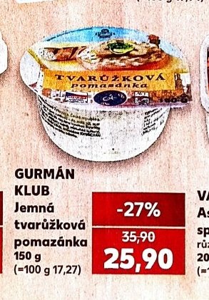 GURMÁN KLUB Jemná tvarůžková pomazánka 150 g