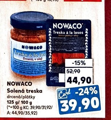 NOWACO Solená treska drcená/plátky 125 g/100 g