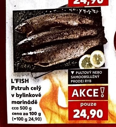 L'FISH Pstruh celý v bylinkové marinádě