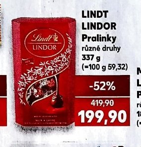 Lindt Lindor pralinky