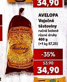 AVELOPA Vaječné těstoviny