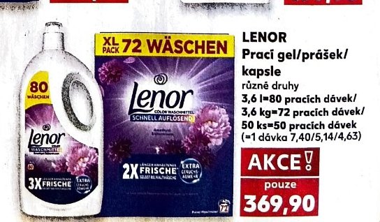 LENOR Prací gel/prášek/kapsle